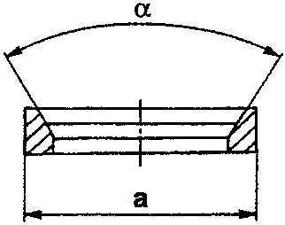 Valve seat, outside diameter a and taper α