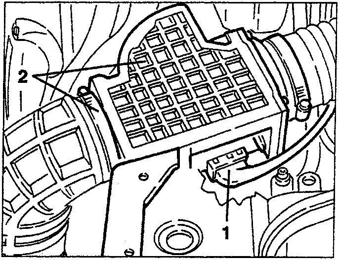 Air-flow meter and support bracket being removed