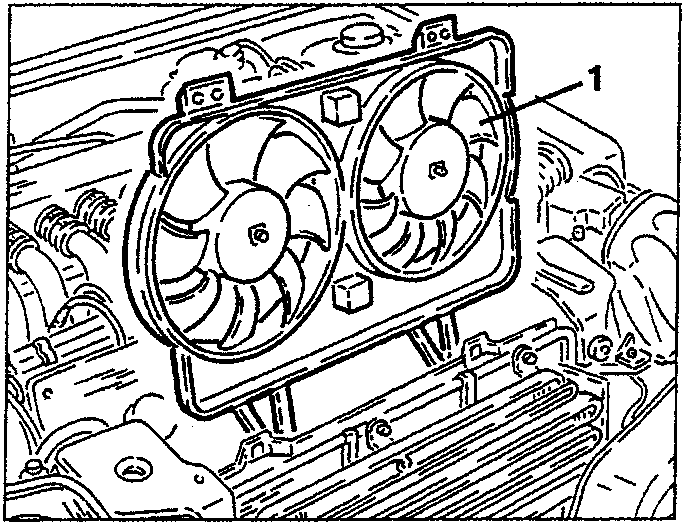 Close-up of cooling fans being removed