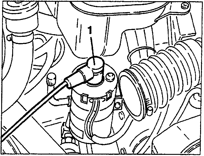 Ignition coil with high voltage cable disconnected