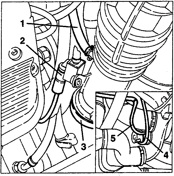 Close-up of vacuum takeoff pipe and antistalling valve by-pass pipe connections.