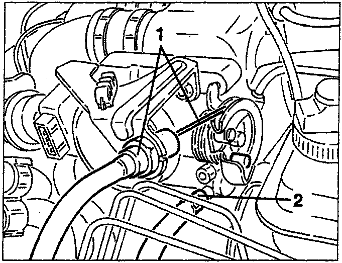 Accelerator cable and coolant pipes from throttle body