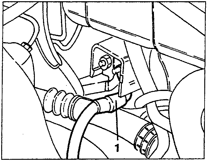 Starter motor supply cable under header tank