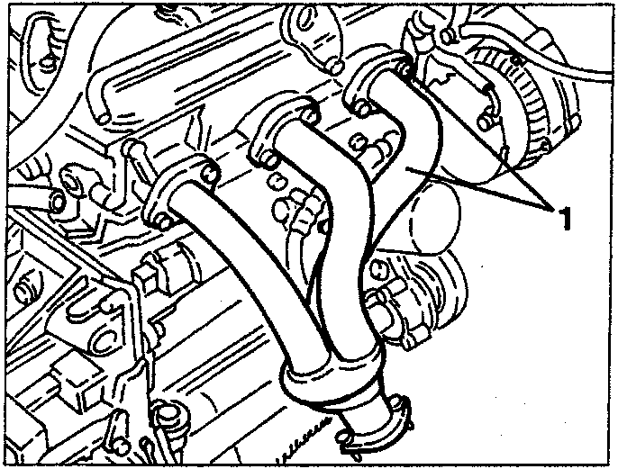 Engine diagram showing right-hand exhaust manifold