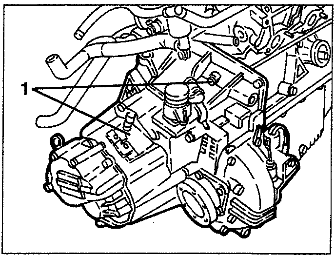 Gearbox-differential unit being removed from engine compartment