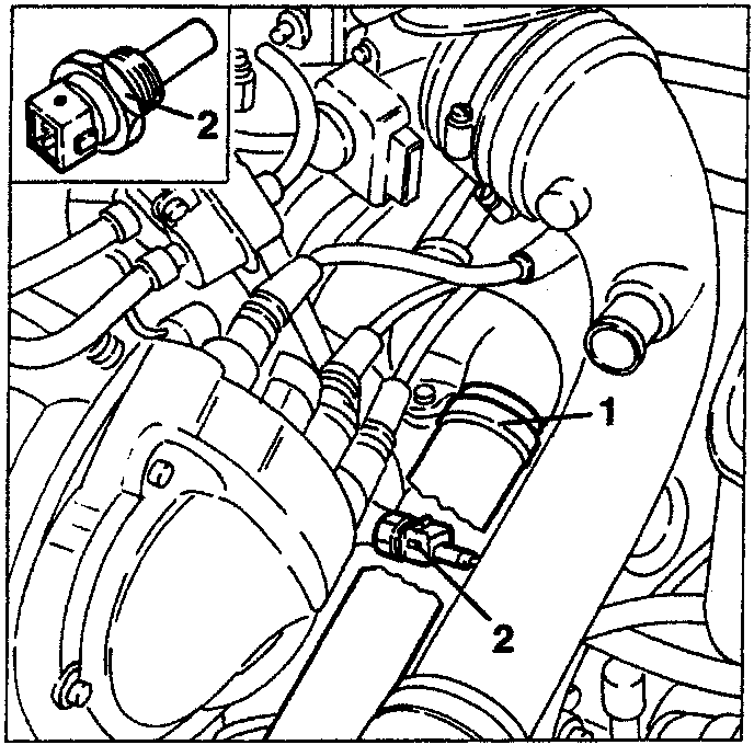 Coolant temperature sensor with electrical connector