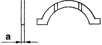 Thrust half-ring, thickness a