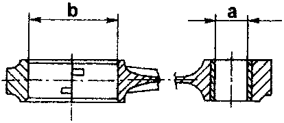 Connecting rod, big end b and small end bush hole a