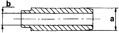 Valve guide, outside diameter a and bore b