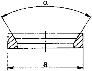 Valve seat, outside diameter a and taper α