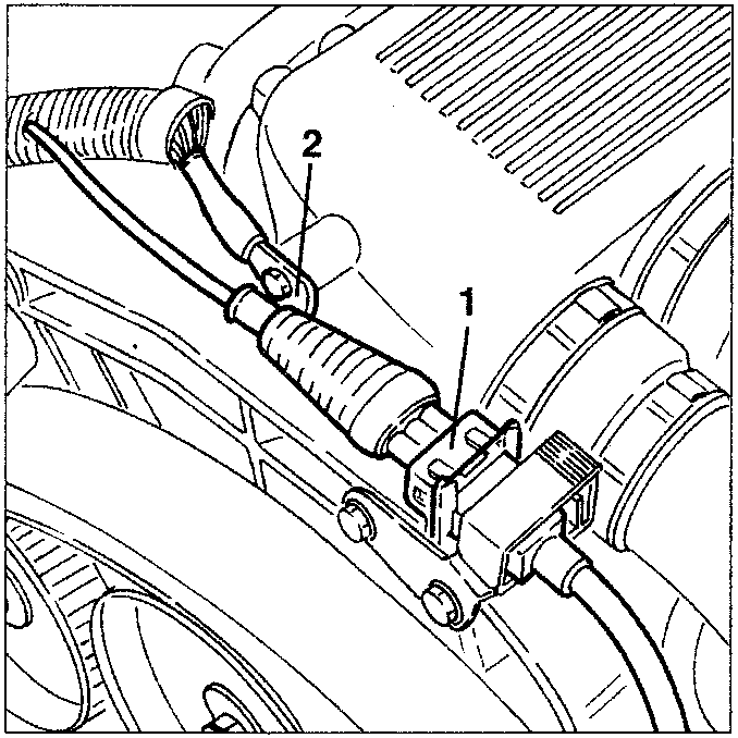Diagram showing electrical connections and earth cable disconnection
