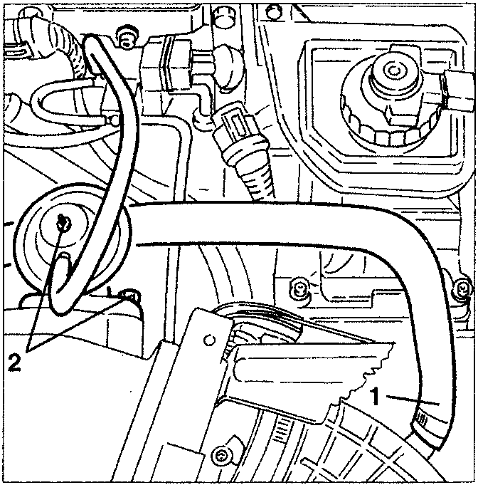 Diagram showing disconnection of air inlet pipe and removal of E.G.R. valve