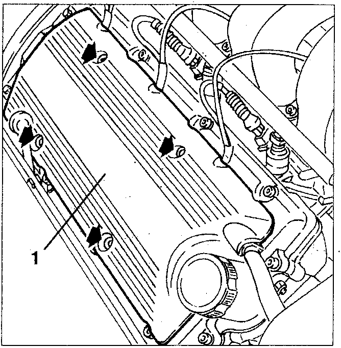 Left cylinder head with ignition coils and screws