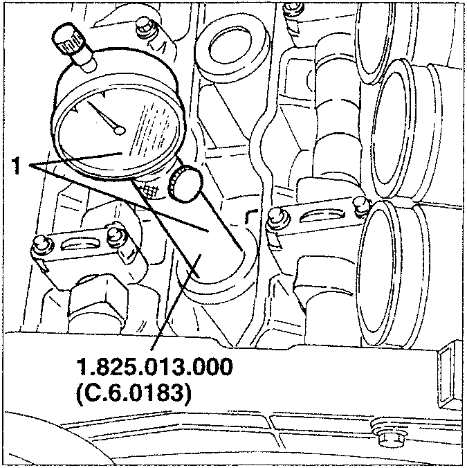 Tool 1.825.013.000 (C.6.0183) installed in spark plug housing