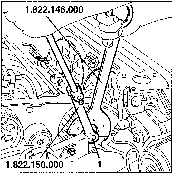 Slackening camshaft drive pulley screws using extension and tool