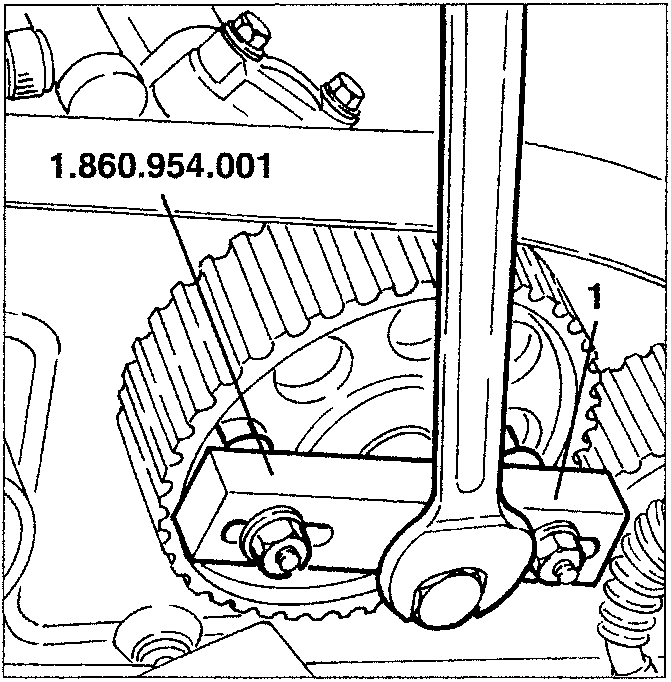 Removing and repositioning drive pulleys on camshafts using tool