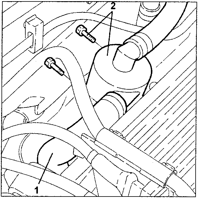 Diagram showing oil vapour recovery pipe and separator