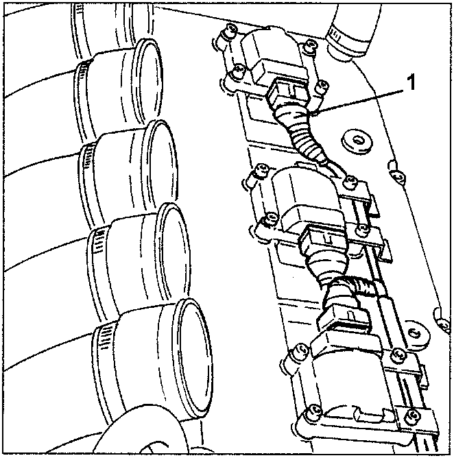 Engine diagram showing ignition coil disconnection