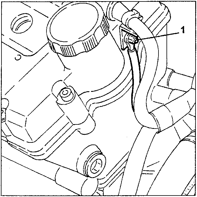 Diagram showing the left-hand cylinder head tappet cover with an earth wire connected to it, labeled as 1.