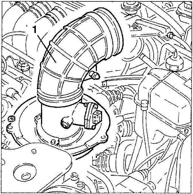 Engine diagram showing removal of air cleaner cover
