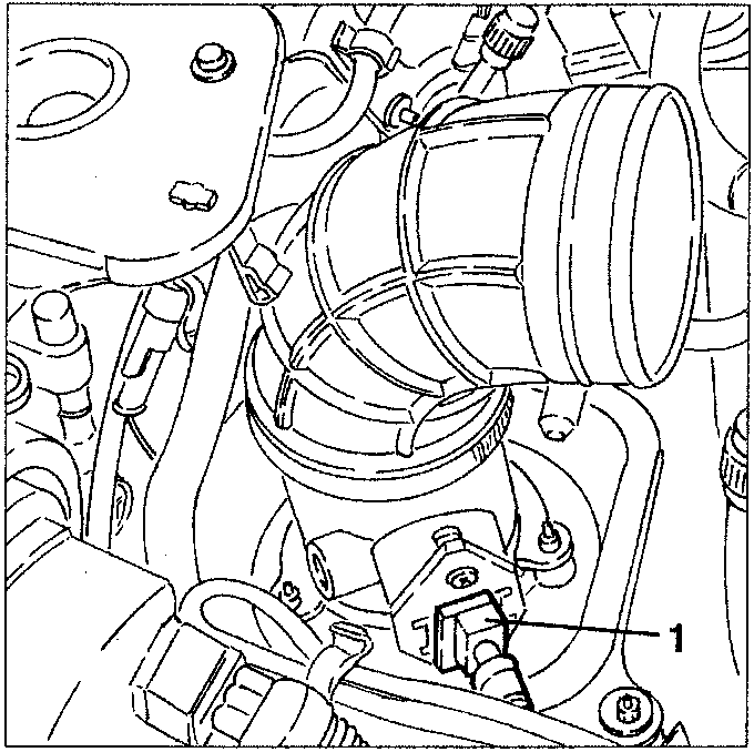 Engine diagram showing electrical connection disconnection