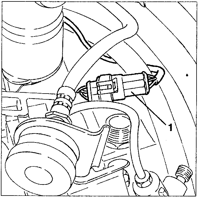 Diagram showing electrical connection of tachometric sensor