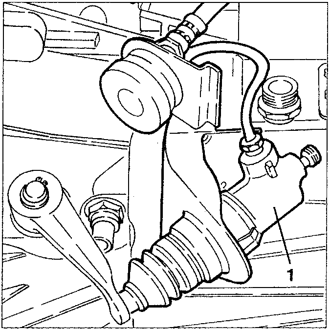 Diagram showing clutch control cylinder support and pipes