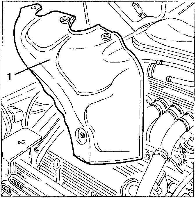 Heat shield attached to exhaust manifold