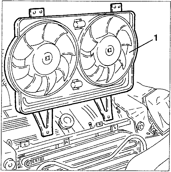 Two cooling fans mounted on a bracket