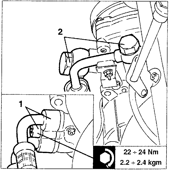 Power steering pump with connected pipes