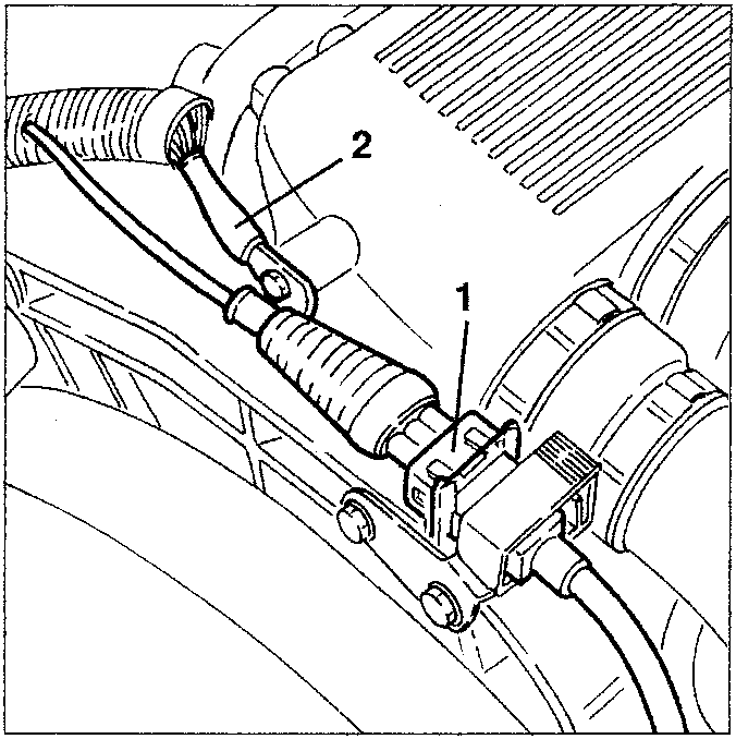 Diagram showing electrical connections and earth cable disconnection