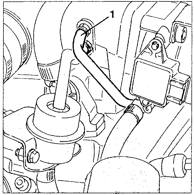 Diagram showing vacuum takeoff pipe disconnection for E.G.R. modulation solenoid valve