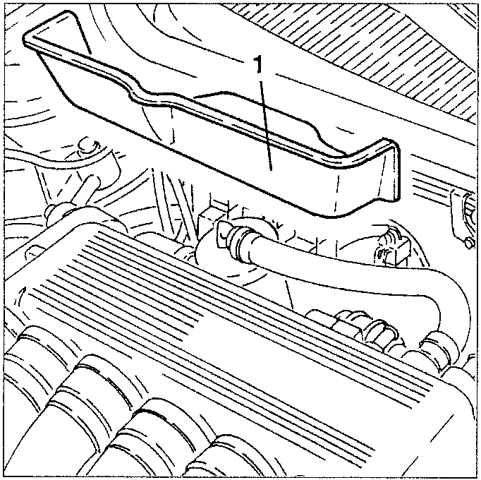 Heat shield with fasteners and part 1 indicated