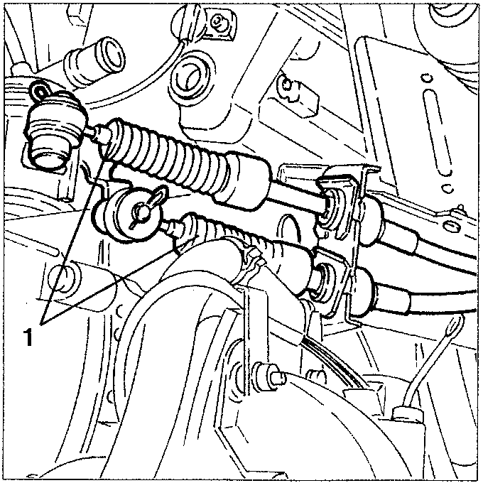 Lowering power unit to disconnect gear control cable