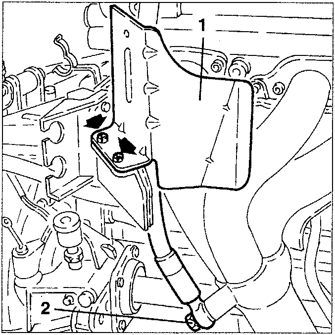Exhaust manifold with heat shield and bolts