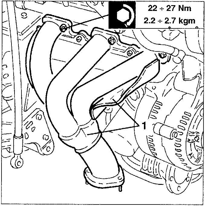 Exhaust manifold with torque specification box