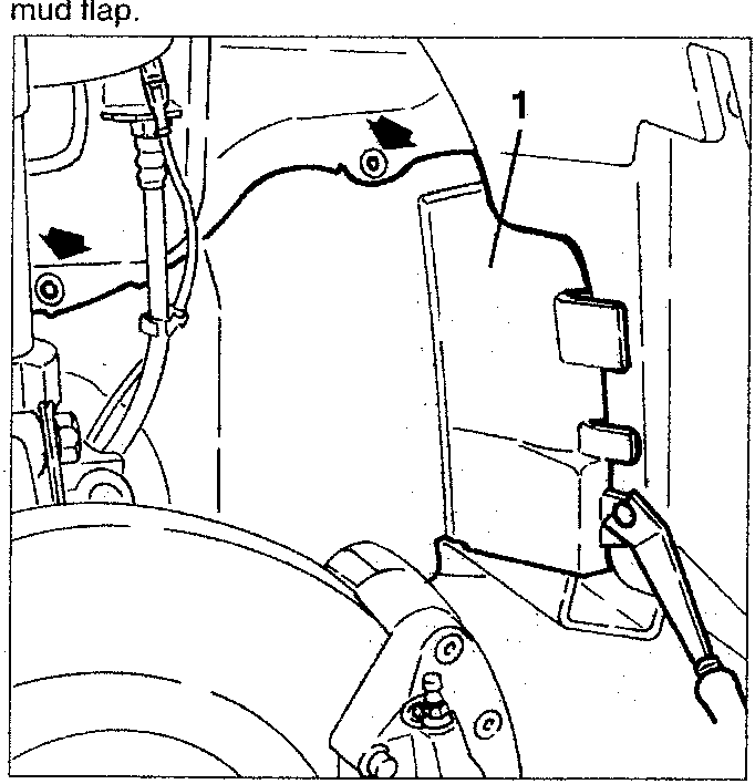 Fastening screws and plastic button for right front wheel house