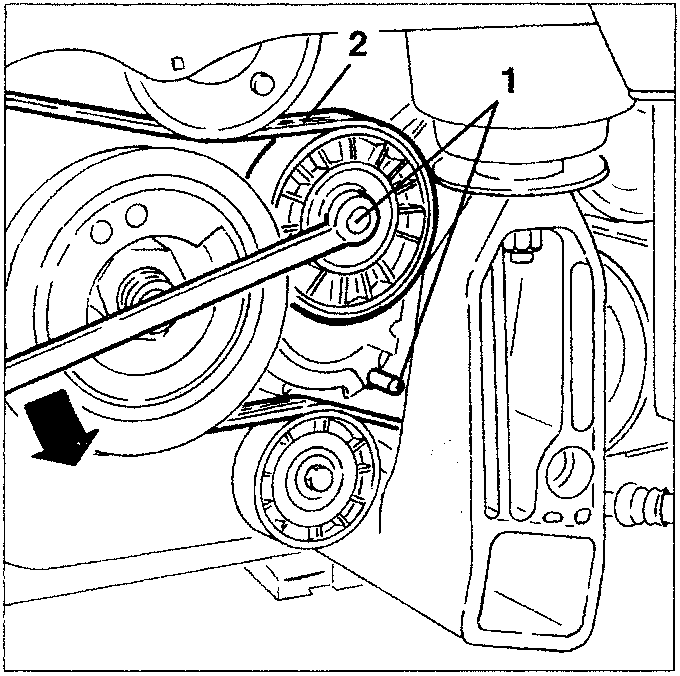 Belt tensioner pulley with wrench and special peg