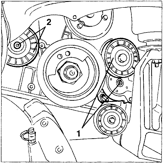 Auxiliary components drive belt and guide pulleys