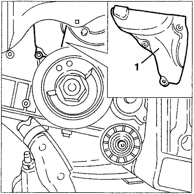 Timing gear belt right lower guard removal