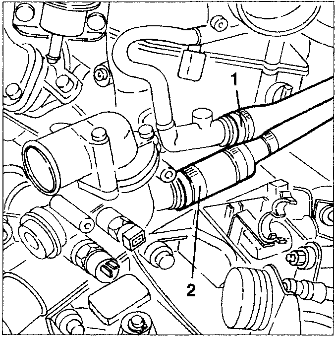 Engine diagram showing climate control coolant sleeves