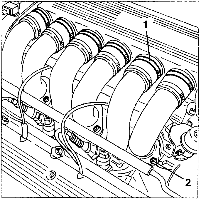 Engine with air ducts and clamps