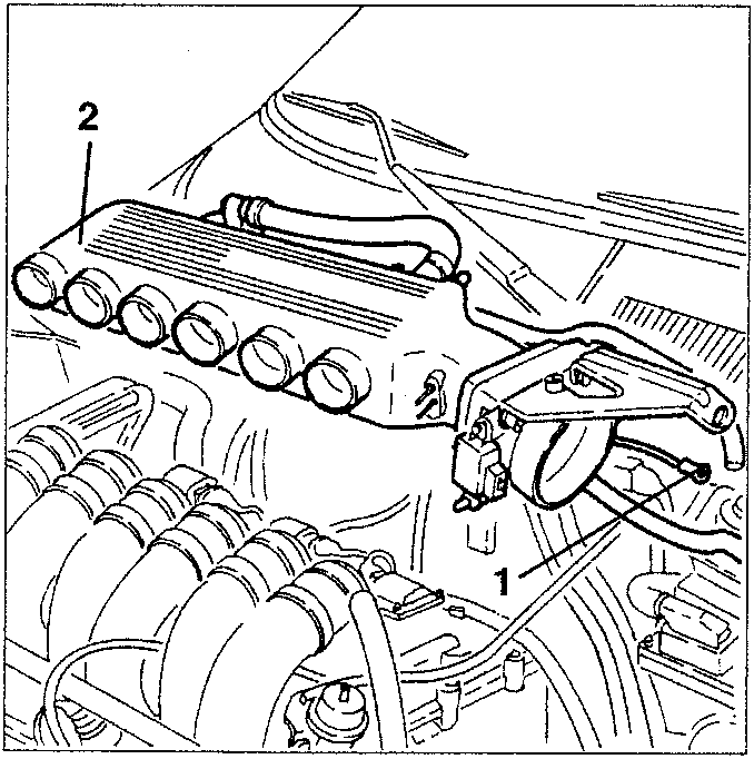 Engine with intake box and earth cable