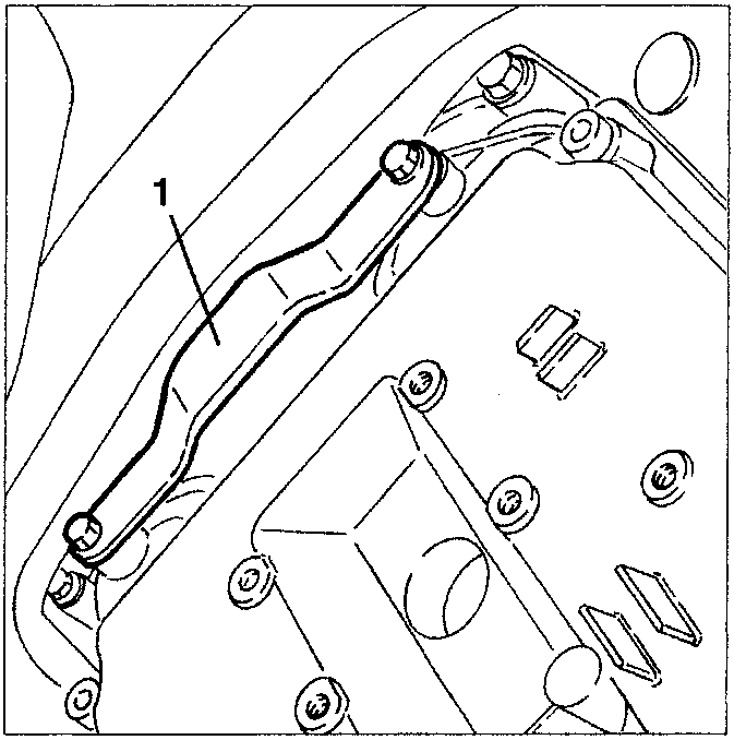 Engine diagram showing timing gear belt upper guard removal