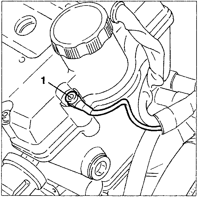 Engine diagram showing earth cable disconnection