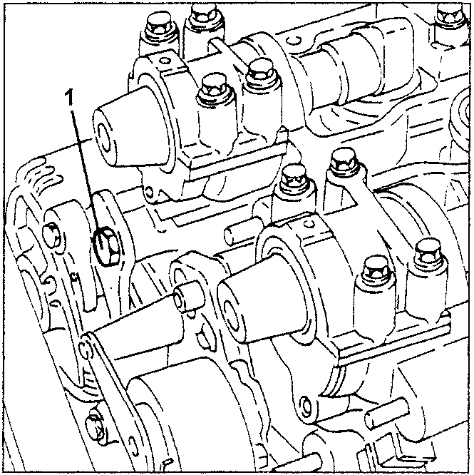 Diagram showing upper alternator fastening bracket screw