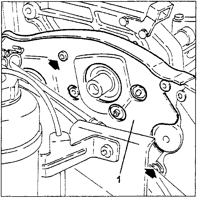 Diagram showing loosening screws on right-hand cylinder head near timing belt internal guard