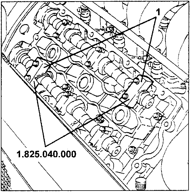 Engine block with cylinder head and retainer installed