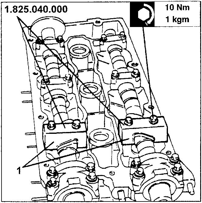 Cylinder head with templates installed