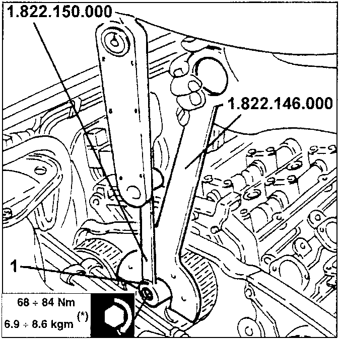 Camshaft drive pulley with torque wrench and tools